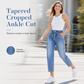 👖 Women's High Waisted Stretch Denim Jeans with Cargo Pockets and Button Cuffs