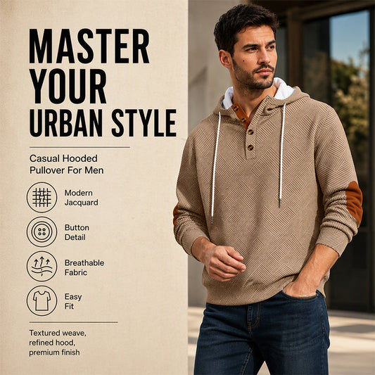 ⌛Limited-Time Offer🛍️ Men's Casual Jacquard Hooded Sweatshirt