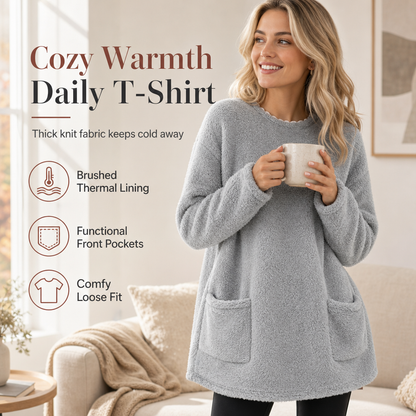 🍂 ☁️Women's Warm Crew Neck Long Sleeve Top