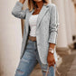 ✨ Polished Knit Comfort | Women's Cable-Knit Blazer with Side Stripe
