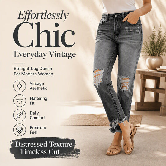 Hot Sale 50% OFF💖Women's Retro Distressed Ripped Jeans