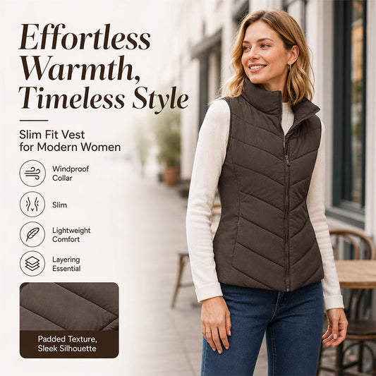 🌸 ✨ Women's Quilted Stand Collar Puffer Vest