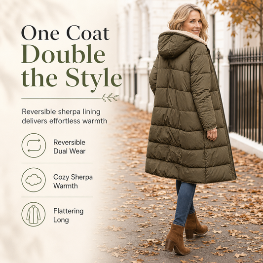 ✨Reversible Hooded Padded Slim-Fit Coat