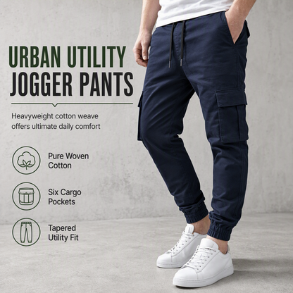 👖 Men's Casual Cargo Pants with Multi Pockets and Drawstring