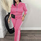 🎀 Chic Athletic Tracksuit - Long Sleeve Jacket and Pants Outfit