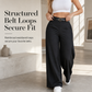 👖 Women's Casual High Waisted Wide Leg Tailored Pants with Flowy Drape