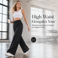 👖 Women's Casual High Waisted Wide Leg Tailored Pants with Flowy Drape