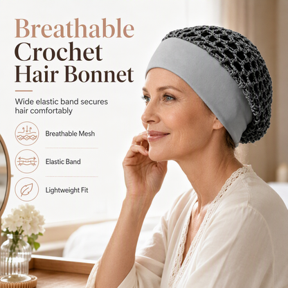 ⌛Limited-Time Offer-Elastic Breathable Wide Band Mesh Hair Net Cap Hollow Out Hair Cover