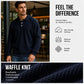 🧶 👔 Men's Waffle Knit Long Sleeve Collared Top