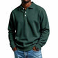 🧶 👔 Men's Waffle Knit Long Sleeve Collared Top