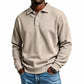 🧶 👔 Men's Waffle Knit Long Sleeve Collared Top