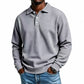 🧶 👔 Men's Waffle Knit Long Sleeve Collared Top