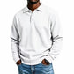 🧶 👔 Men's Waffle Knit Long Sleeve Collared Top