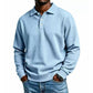 🧶 👔 Men's Waffle Knit Long Sleeve Collared Top