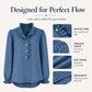 💙 🌸 Women's Ruffle Collar Puff Sleeve Denim Top