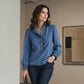 💙 🌸 Women's Ruffle Collar Puff Sleeve Denim Top