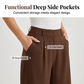 👖 🤎 Women's High-Waist Pleated Wide-Leg Trousers