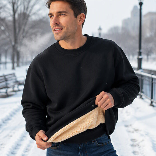 🧶 🔥 Men's Fleece Lined Crewneck Sweatshirt