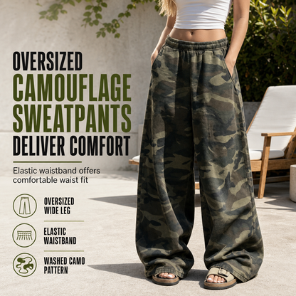 ✨👖Women's Vintage Washed Wide-Leg Sweatpants