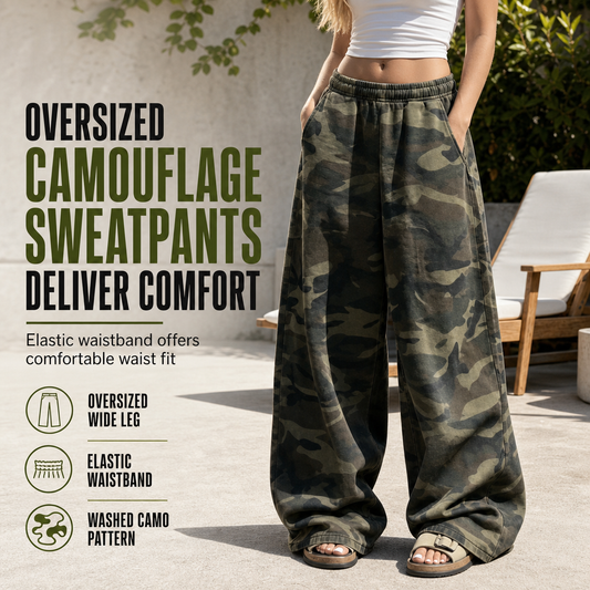 ✨👖Women's Vintage Washed Wide-Leg Sweatpants