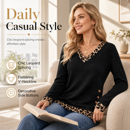 👚✨Women's V-Neck Long Sleeve Knit Top