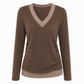 👚✨Women's V-Neck Long Sleeve Knit Top