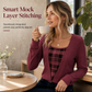 🏁 ✨ Women's Layered Look Plaid Knit Top
