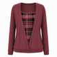 🏁 ✨ Women's Layered Look Plaid Knit Top