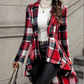 🎀 ✨Women's Plaid High-Low Peplum Coat