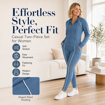 ☁️ ✨ Women's Athletic Zip-Up Hoodie and Pants Set