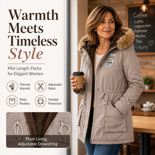 🍂☁️ Women's Warm-Lined Hooded Parka Jacket