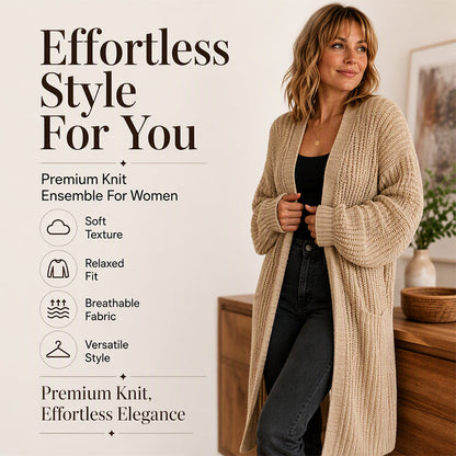 🌸 LIMITED-TIME 50% OFF! ✨Women's Casual Chunky Knit Long Cardigan
