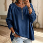 💙 ✨Women's Long Sleeve Half-Zip Denim Pullover