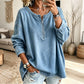 💙 ✨Women's Long Sleeve Half-Zip Denim Pullover