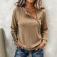 🧶 ✨ Women's Ribbed Knit Top with Asymmetrical Zipper