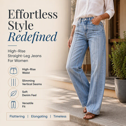 👖 ✨ Women's Wide-Leg Jeans with Front Seams