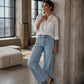 👖 ✨ Women's Wide-Leg Jeans with Front Seams