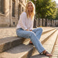 👖 ✨ Women's Wide-Leg Jeans with Front Seams