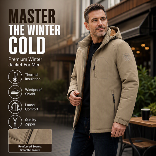 🧥 🌧️ Men's Winter Warm Waterproof Hooded Jacket