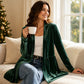 🎀 ✨ Women's Velvet Open Front Cardigan