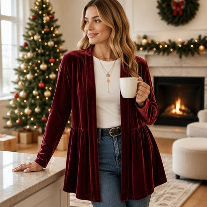 🎀 ✨ Women's Velvet Open Front Cardigan