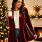 🎀 ✨ Women's Velvet Open Front Cardigan