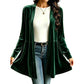 🎀 ✨ Women's Velvet Open Front Cardigan
