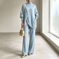 ✨ Women's Elegant Turtleneck Sweater & Wide-Leg Pants Set