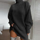 🧶 Cozy High Neck, Flattering Relaxed Drape | Women's Knit Sweater Dress