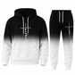 🎨 Men's 3D Digital Print Long Sleeve Hooded Sweatshirt and Pants Set Loose Fit Tracksuit for Spring and Autumn