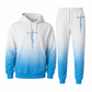 🎨 Men's 3D Digital Print Long Sleeve Hooded Sweatshirt and Pants Set Loose Fit Tracksuit for Spring and Autumn
