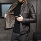 🧥 Plush-Lined Warmth, Refined Leather-Look Style | Men's Zip Jacket ⚡ Free Shipping