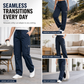👖 Women's Relaxed Fit Straight Leg Cargo Pants with Elastic Drawstring Waist and Side Utility Pockets