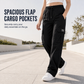 👖 Women's Relaxed Fit Straight Leg Cargo Pants with Elastic Drawstring Waist and Side Utility Pockets